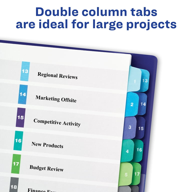 Avery Double Column 24 Tab Dividers with Customizable TOC photo 3