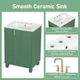 thumbnail image 4 of Christopher Knight Home 24" Bathroom Vanity with Sink, Wood Storage Cabinet with Side Open Storage, Green, 4 of 9