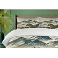 thumbnail image 3 of Ambesonne Leopard Duvet Cover Set, Boho Mountains and Wild Cat, King, Cadet Blue and Sand Brown, 3 of 6