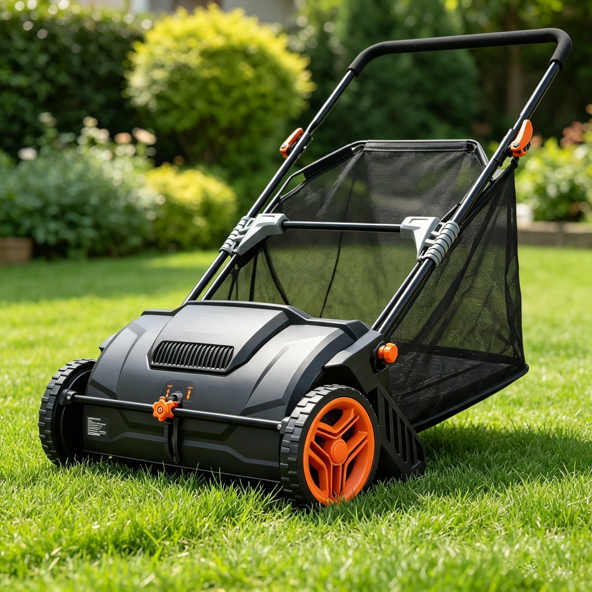 21" Push Lawn Sweeper with 2 Brushes, Heavy Duty Steel & Plastic Wheels, 3.5 cu.ft Leaf Collector