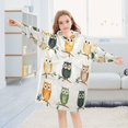thumbnail image 5 of Wearable Blanket with Sleeves and Pocket Oversized Hooded Sweatshirt 3-14 YR Cartoon Cute Owls M, 5 of 7
