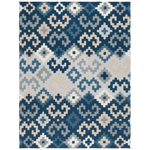 SAFAVIEH Metro Amable Geometric Area Rug, Blue/Ivory, 8' x 10'