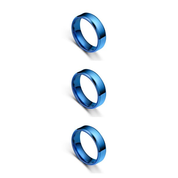 Anillo de banda Minnieouse unisex para aniversario de bodas joyería de mano estética acero negro dorado plateado Azul