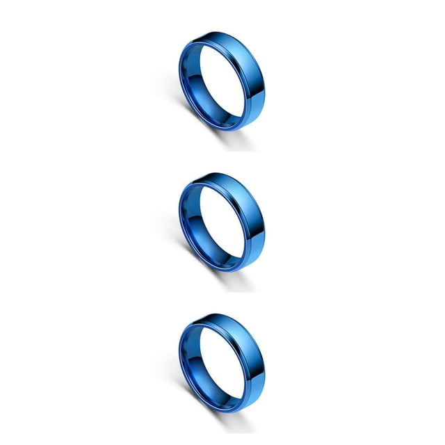 Anillo de banda Minnieouse unisex para aniversario de bodas joyería de mano estética acero negro dorado plateado Azul