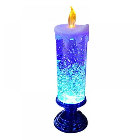 

1Pc New LED Christmas Candle with Base Colorful Fantasy Crystal Candle Tourist Souvenir LED Night Lamp Silver