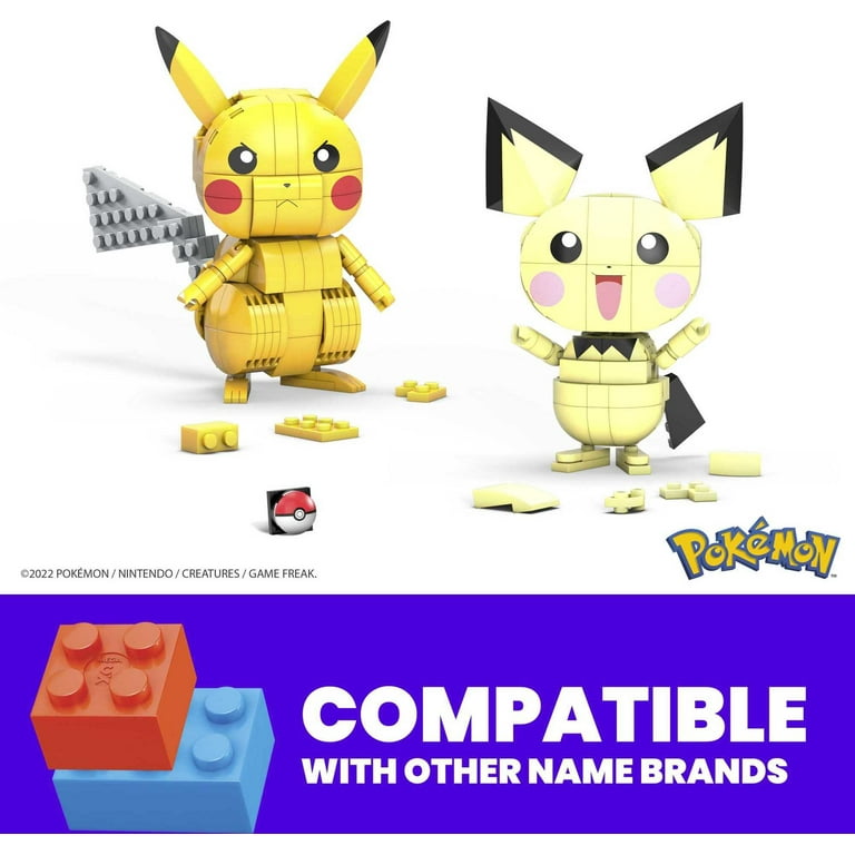 MEGA Pokemon Build & Show Pikachu Evolution Trio Construction Set, Building  Toys for Kids