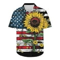 thumbnail image 3 of Men's American Flag Hawaiian Shirt Trendy Independence Day Patriotic Tees Loose Casual Short Sleeved Collar Button Top Multicolor M, 3 of 5
