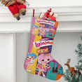 thumbnail image 2 of Lalaloopsy artículos de fiesta Tema: Calcetines de Navidad, fino lino blanco para colgar en escaleras y chimenea, decoración navideña para el hogar, regalo de Navidad.54cm×38cm, 2 of 5
