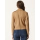 thumbnail image 4 of Chaquetas de Gamuza Sintética para Mujer con Cuello de Solapa Moto Biker Jacket Camello L, 4 of 6