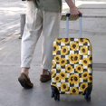 thumbnail image 3 of Black White Checker Sunflower Pattern Luggage Cover Fashion Suitcase Cover Baggage Covers Fit 25-28 Inch Luggage (Go Travel), 3 of 5