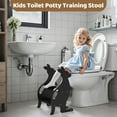thumbnail image 3 of Wooden 2 Step Stool for Toddlers, Adjustable Height Toddler Learning Standing Ladder Tower with Handrails, Kitchen Toddler Stool Helper for Bathroom Sink Toilet Potty Training, 3 of 8