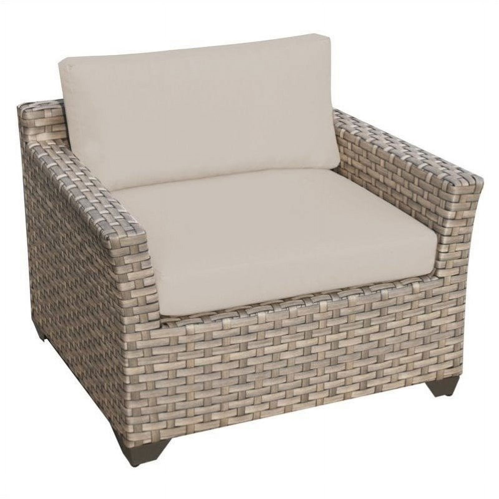3 Piece Patio Furniture Set with Wickered Set of 2 Arm Chairs and Coffee Table in Summer Fog - image 4 of 4
