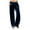 Navy, variant on Fmbrln Womens Trendy Velvet Pants Casual Drawstring Elastic Waist Work Pants Loose Comfy Solid Straight Wide Leg Pants with Pockets Black L