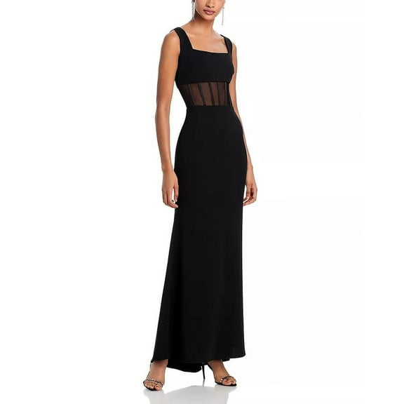 Aqua BLACK Women's Scuba Crepe Halter Dress, US 16