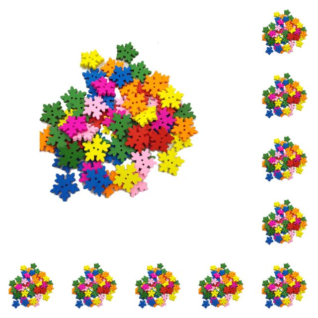 Jumpingount Paquete de 100 botones de copo de nieve sujetadores de botón de 2 agujeros adornos de costura DIY suministros de fiesta de Navidad Type2 NO2