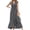 Black, variant on Womens Boho Maxi Dress Summer Floral Vacation Ruffle Sleeve V Neck Wrap Spring Beach Wedding Guest Dresses