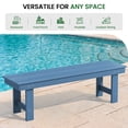 thumbnail image 6 of KINGYES 56" HDPE All-Weather Outdoor Bench, 2-Person Backless Patio Bench Dining Bench for Garden, Porch & Backyard, Blue, 6 of 8