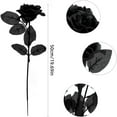 thumbnail image 3 of (Clearance) BNNG Black Roses Artificial Flowers with Stems, Faux Silk Flowers Bridal Gothic Wedding Bouquet, Realistic Blossom Floral for Home, Office, Hotel Decorations, 3 of 9