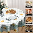 thumbnail image 4 of White Blue Pumpkin Round Tablecloth - Fall Farmhouse Sunflower Table Cloth Thanksgiving Autumn Harvest Buffalo Plaid Table Cover 60 Inch for Holiday Picnic Party Wedding Parties, 4 of 6