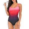thumbnail image 5 of Miqool Womens One Piece Swimsuits Scoop Neck Tummy Control Bathing Suit Slimming Swimsuit Color Block Athletic Modest Monokini Swimwear, 5 of 9