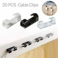 thumbnail image 4 of 20X Self Adhesive Wire Cable Cord Clips Clamp Wall Table Tidy Holder Organizer, 4 of 7