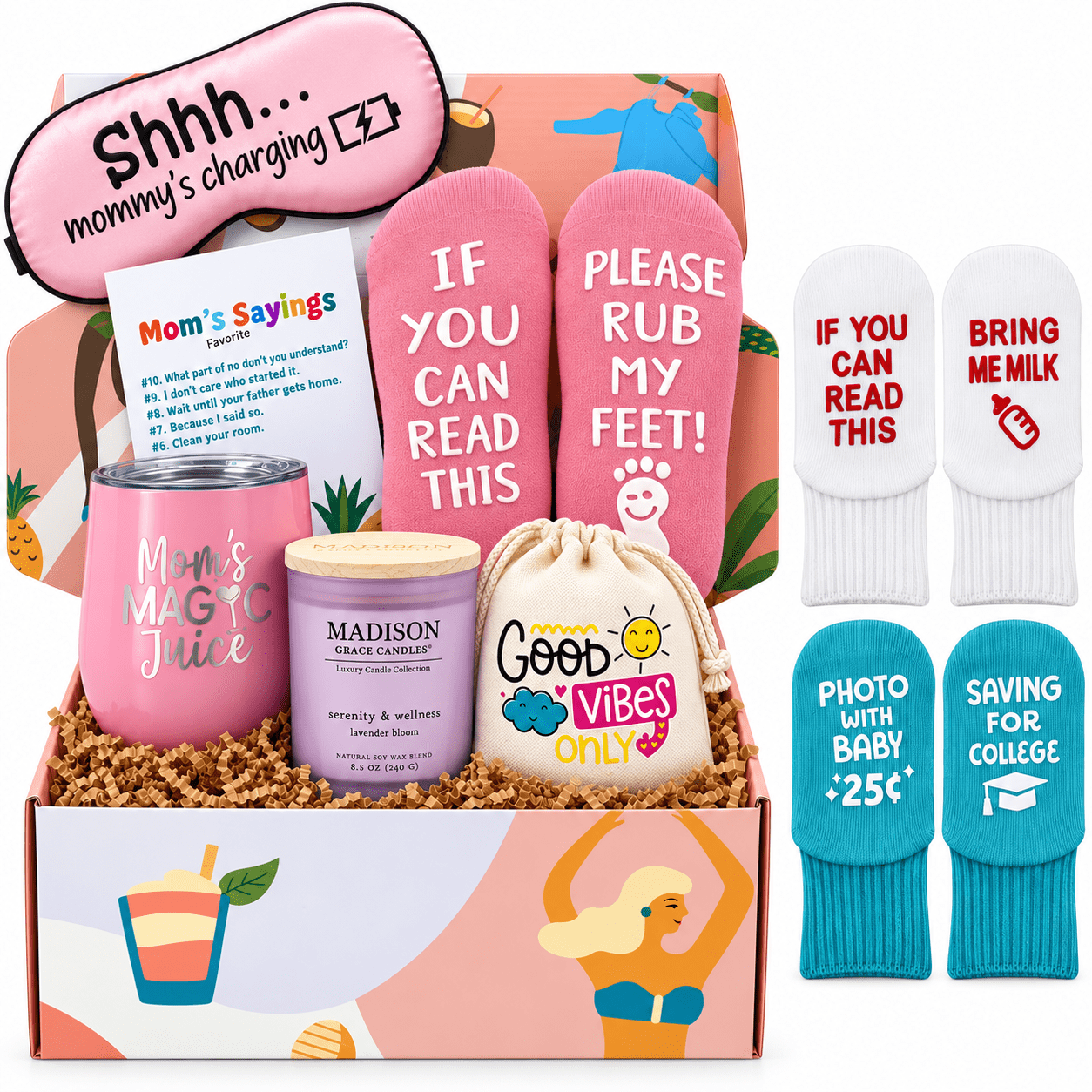 Silly Obsessions Gift Box for New Mom, Pregnant Mom, Gift for Baby Shower, Pregnant Women, Daughter, Wife, Colleague (New MOM)