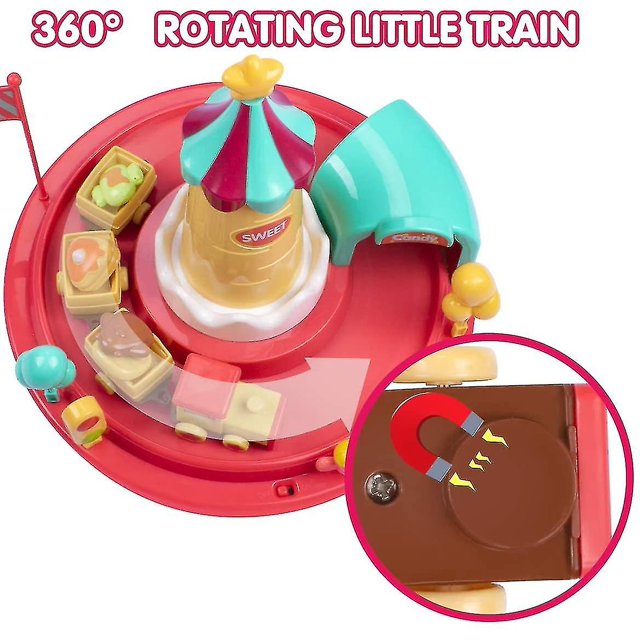 Juguete de tren de spinning musical, juguete de aprendizaje educativo para niña de 1 año Afortunado Sencillez