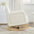 thumbnail image 5 of Miniyam Accent Rocking Chair with Curved Back & Pillow, Teddy Velvet, Cream White, 5 of 9