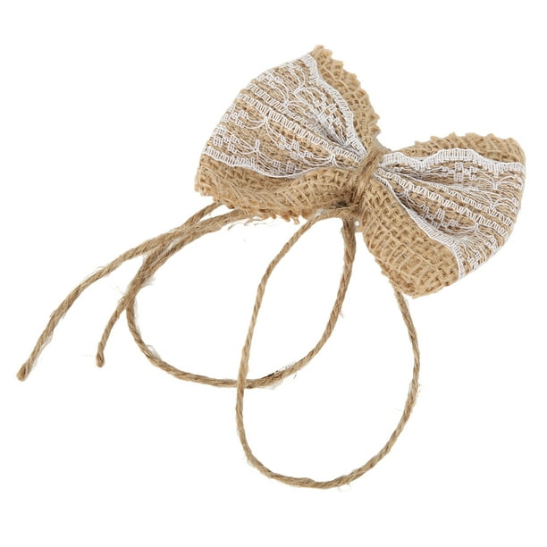 Small 5-6 Hand Made Natural Burlap Bow Country Rustic Wedding