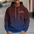 thumbnail image 2 of Trendy Hoodies for Men Gradient Color Drawstring Hooded Pullover Sweatshirts with Pocket Long Sleeve Casual Tops (3XL, Wine 01), 2 of 5