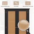 thumbnail image 6 of Homfa Rattan Cabinet with Doors, Tall Storage Cabinet with 2 Drawers, Narrow Accent Versatile Cabinet for Living Room, Black, 6 of 9