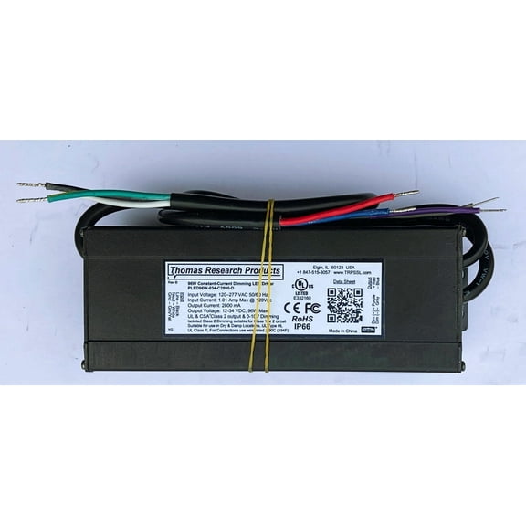 Hubbell Thomas Research Products PLED96W-034-C2800-D LED Driver, constant current, aluminum housing, 96 watts