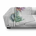 thumbnail image 3 of Cactus Soft Flannel Fleece Throw Blanket, Cactus Spikes Flower in Hot Mexican Desert Sand Botanical Natural Image, Cozy Plush for Indoor and Outdoor Use, 70" x 90", Pink Green and Blue, by Ambesonne, 3 of 6