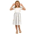thumbnail image 4 of yuCgh Girls Easter Dress with Flutter Sleeves & Ruffle Hem, Fashion Casual Summer Printed Dress, Lightweight & Stylish Easter Dress,Beige 110, 4 of 5