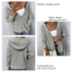 thumbnail image 5 of Suéter Cardigan Chaqueta Cremallera Con Capucha Bolsillo Con Cordón Manga Larga Chaqueta De Color Puro Para Mujer Gris L, 5 of 6