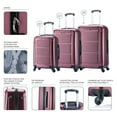 thumbnail image 4 of InUSA Pilot 3-Piece Hardside Luggage Sets with Spinner Wheels, Handle, Trolley, (20"/24"/28"), Wine, 4 of 11