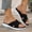 Black, variant on Women's Crisscross Knit Strap Slides Textured Fabric Slippers for Loungewear and Daily Errands Black 6