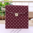 thumbnail image 3 of maskred 1/2/3/5 Women Girls Linen Small Dot Button Pouch Purse Wallet Coin Purses Organizer Money Key Pouch Case Red 1 Pc, 3 of 3