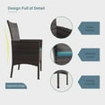 thumbnail image 5 of Gotland 10-Piece Indoor/Outdoor Dining Table Set, Garden Patio Rattan Set with w/Tempered Glass Tabletop with Removable Cushions and Umbrella Cutout for Patio, Backyard,8 Chairs - Blue, 5 of 8