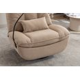 thumbnail image 3 of Smart 270° Swivel Power Recliner with Bluetooth Music Player, USB Ports, Intelligent Voice Control, and Hidden Storage - Camel Fabric, 3 of 7