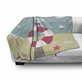 thumbnail image 2 of Graphic Beach Soft Flannel Fleece Throw Blanket, Nautical Cartoon Ocean with Sailboats Seagull Sitting on a Pole with, Cozy Plush for Indoor and Outdoor Use, 50" x 60", Multicolor, by Ambesonne, 2 of 5