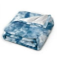 thumbnail image 3 of ZNDUO Lightweight Microfiber Bed Blanket, Blue Water Tie-dye Pattern Super Soft Flannel Cozy Throw Blankets, 40"x30", 3 of 8