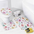 thumbnail image 4 of Spring Boho Wildflower Shower Curtain Sets 4 Piece with Non-Slip Rugs Toilet Lid Cover And Bath Mat Watercolor Style Colorful Flowers Durable And Waterproof for Bathroom Decor Sets, 4 of 8