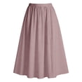thumbnail image 5 of ZHOGXU Women'S Skirt Summer Elastic Waist Solid Color A Line Flowy Elegant Comfortable Mid Length Skirt For Everyday Wear,Pink,Xs, 5 of 7