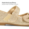 thumbnail image 5 of BURUDANI Toddler Girls Kids Bow-knot Mary Jane shoes Dress Flat Shoes ANGEL-5 GOLD/GLITTER Size 5T, 5 of 7
