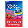 Ziploc Grip N Seal Storage Quart Bags, 100 count