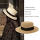 thumbnail image 4 of Sonducket Sombrero de paja de verano de ala ancha, informal, transpirable, para acampar, pescar, viajar, playa, moda, tapa plana, gorra protectora solar Sombreros Caqui Negro NO3 Sonducket AP012495-03, 4 of 6