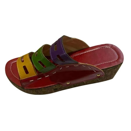 

zttd womens fashion wedges open toe butterfly-knot beach shoes roman slippers sandals women s slipper a