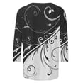 thumbnail image 5 of Pompotops T-shirt de Mode pour Femme Mi-Long Manches 3/4 Blouse Col Rond Hauts Décontractés Liquidation, 5 of 5