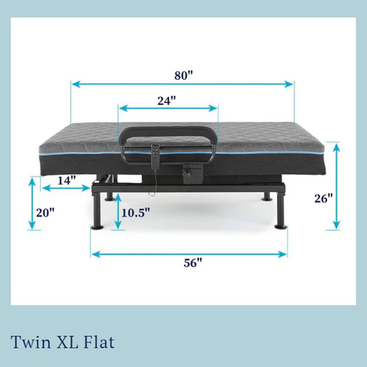 Bed Lift Frame with Remote Control Lift, Height Adjustable Bed for Seniors, Twin XL